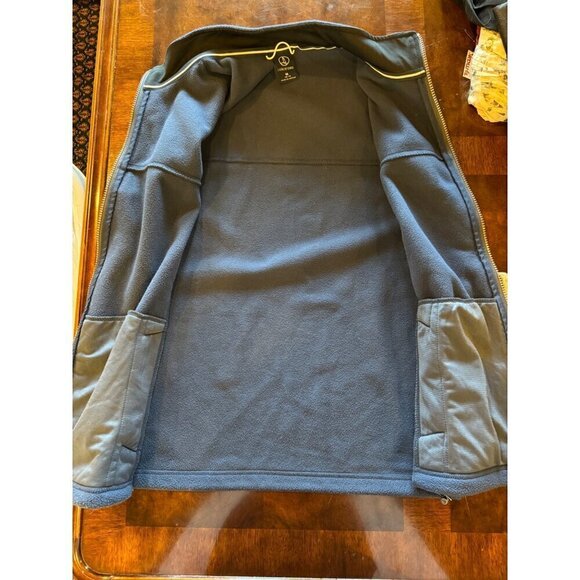 Lands End Vest Men Medium Navy Blue Fleece Mock‎ Neck Full Zip Outerwear - Picture 9 of 9